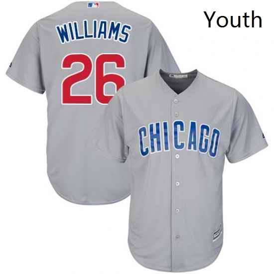 Youth Majestic Chicago Cubs 26 Billy Williams Authentic Grey Road Cool Base MLB Jersey